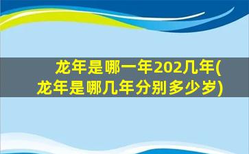 龙年是哪一年202几年(龙年