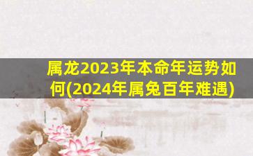 属龙2023年本命年运势如何(2024年属兔百年难遇)