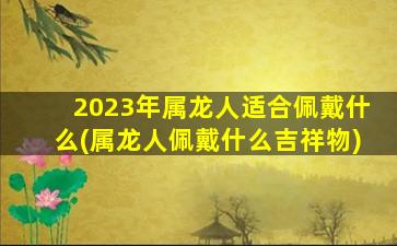 2023年属龙人适合佩戴什