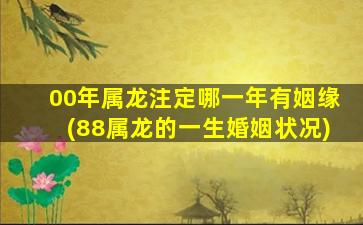 00年属龙注定哪一年有姻缘(88属龙的一生婚姻状况)