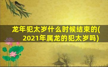 龙年犯太岁什么时候结束的(2021年属龙的犯太岁吗)