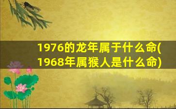 1976的龙年属于什么命(1968年属猴人是什么命)