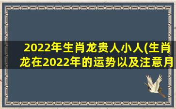 2022年生肖龙贵人小人(生肖龙在2022年的运势以及注意月份)