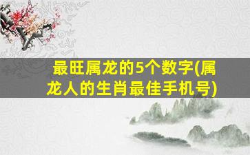 最旺属龙的5个数字(属龙人的生肖最佳手机号)