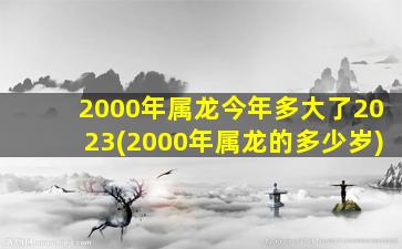 2000年属龙今年多大了2