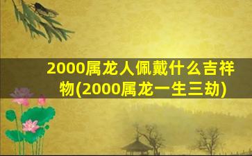 2000属龙人佩戴什么吉祥物(2000属龙一生三劫)