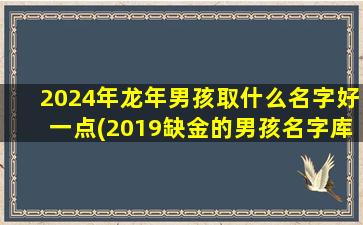 2024年龙年男孩取什么名字好一点(2019缺金的男孩名字库)