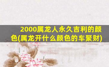 2000属龙人永久吉利的颜色(属龙开什么颜色的车聚财)