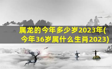 <strong>属龙的今年多少岁2023年</strong>