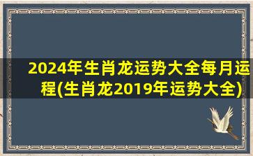 2024年生肖龙运势大全每月运程(生肖龙2019年运势大全)