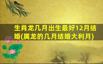 生肖龙几月出生最好12月结