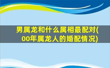 男属龙和什么属相最配对(00年属龙人的婚配情况)