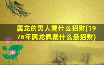 属龙的男人戴什么招财(1976年属龙佩戴什么最招财)