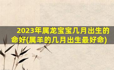 2023年属龙宝宝几月出生的命好(属羊的几月出生最好命)