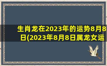 生肖龙在2023年的运势8月