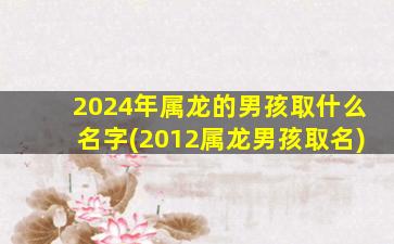 2024年属龙的男孩取什么名