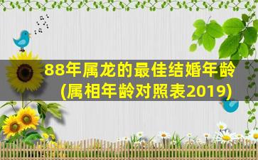 88年属龙的最佳结婚年龄