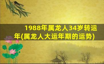 1988年属龙人34岁转运年(属