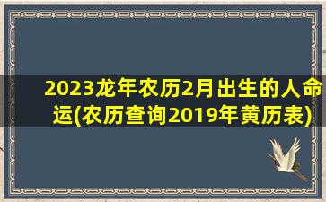 2023龙年农历2月出生的人命