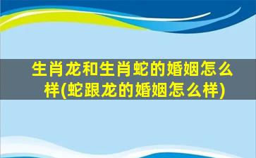 生肖龙和生肖蛇的婚姻怎么样(蛇跟龙的婚姻怎么样)