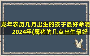 龙年农历几月出生的孩子最好命呢2024年(属猪的几点出生最好命)