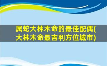 属蛇大林木命的最佳配偶(大林木命最吉利方位城市)