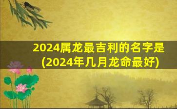 2024属龙最吉利的名字是