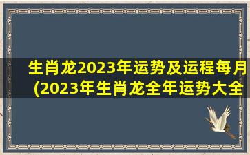 生肖龙2023年运势及运程每月(2023年生肖龙全年运势大全)