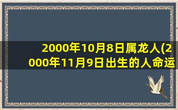 2000年10月8日属龙人(2000年11月9日出生的人命运)