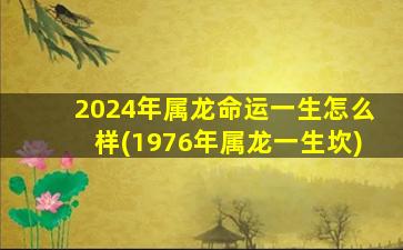 2024年属龙命运一生怎么样