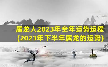 属龙人2023年全年运势运程