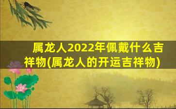 属龙人2022年佩戴什么吉祥