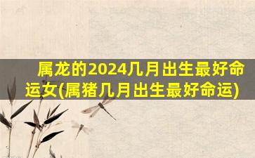 属龙的2024几月出生最好