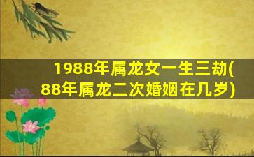 1988年属龙女一生三劫(88年