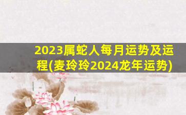 2023属蛇人每月运势及运