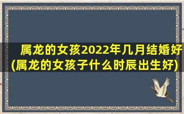 属龙的女孩2022年几月结婚