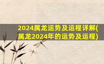 2024属龙运势及运程详解