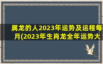 属龙的人2023年运势及运