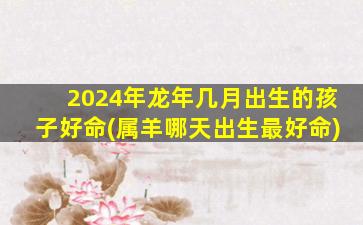 2024年龙年几月出生的孩