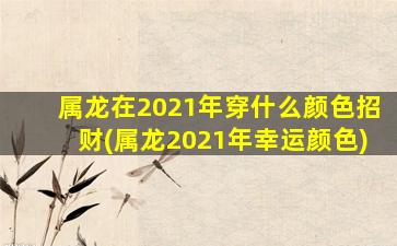 属龙在2021年穿什么颜色招财(属龙2021年幸运颜色)