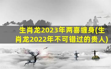 生肖龙2023年两喜缠身(生肖龙2022年不可错过的贵人)