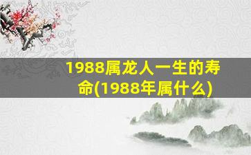 <strong>1988属龙人一生的寿命(19</strong>