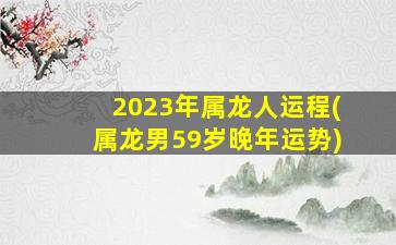 2023年属龙人运程(属龙男59岁晚年运势)