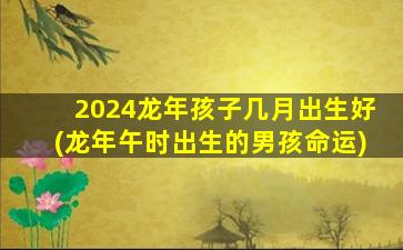 2024龙年孩子几月出生好