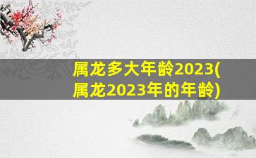 属龙多大年龄2023(属龙20