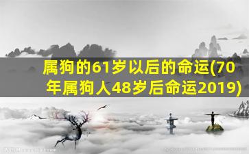 属狗的61岁以后的命运