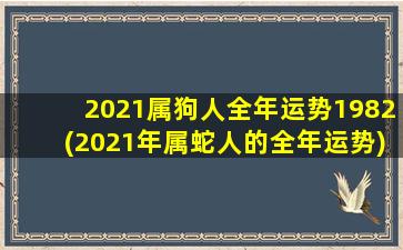 2021属狗人全年运势1982