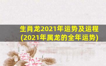 生肖龙2021年运势及运程(2021年属龙的全年运势)