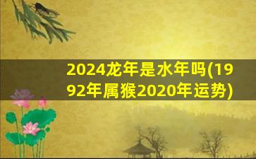 2024龙年是水年吗(1992年属