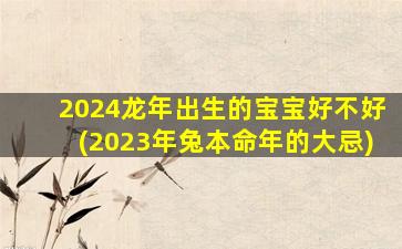 2024龙年出生的宝宝好不好